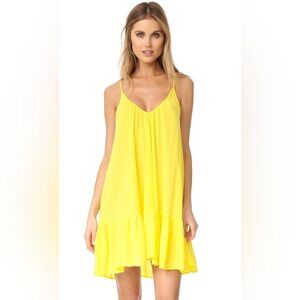 9 Seed Sz OS St Tropez Bold Yellow Cover Up Summer Mini Dress